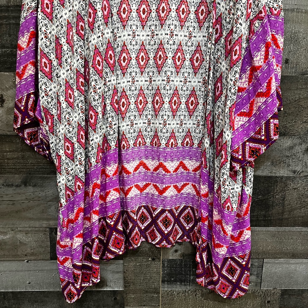 Umgee Multicolor Patterned Kimono Top - Picture 5 of 12